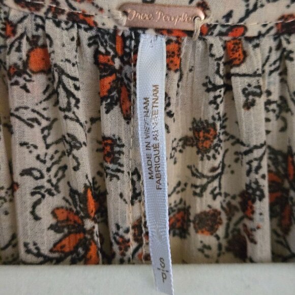 Free People Feeling Groovy Border Maxi Dress Bohemian Printed Tiered Size S - Picture 15 of 16